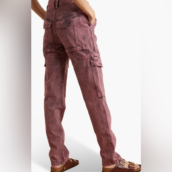 Isabel Marant Etoile size 38 pink Vayoneo high-rise tapered jeans. - Picture 7 of 7